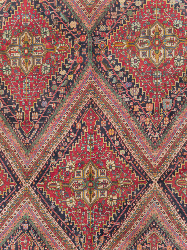 Large Vintage Persian Afshar Carpet, No.29390 - Staging