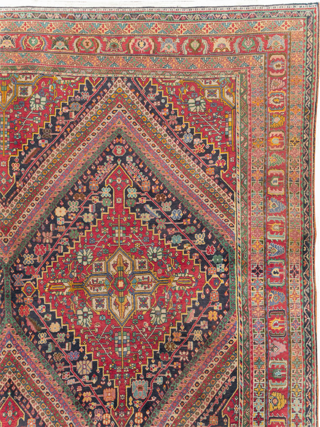 Large Vintage Persian Afshar Carpet, No.29390 - Staging