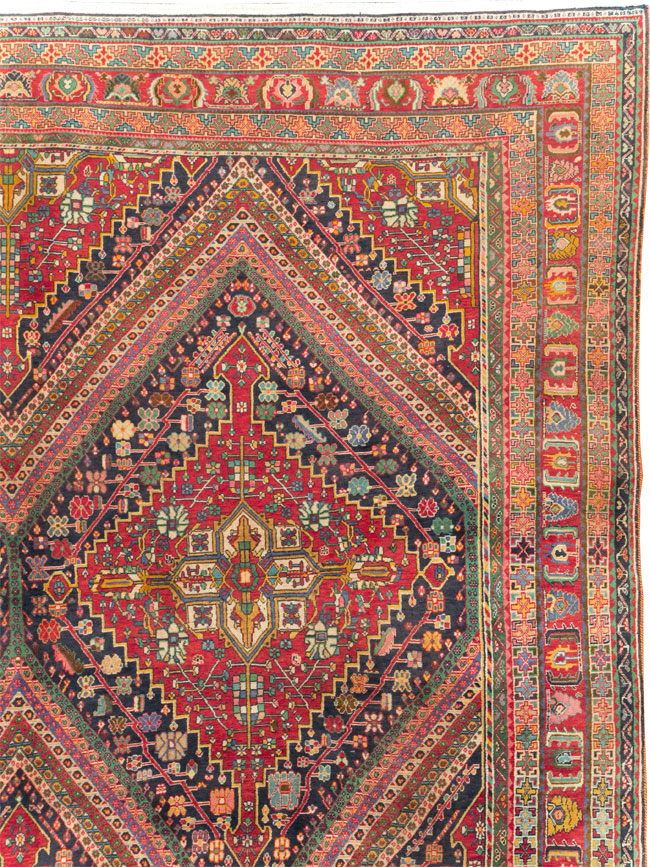 Large Antique Persian Afshar Carpet, No.29390 - Staging