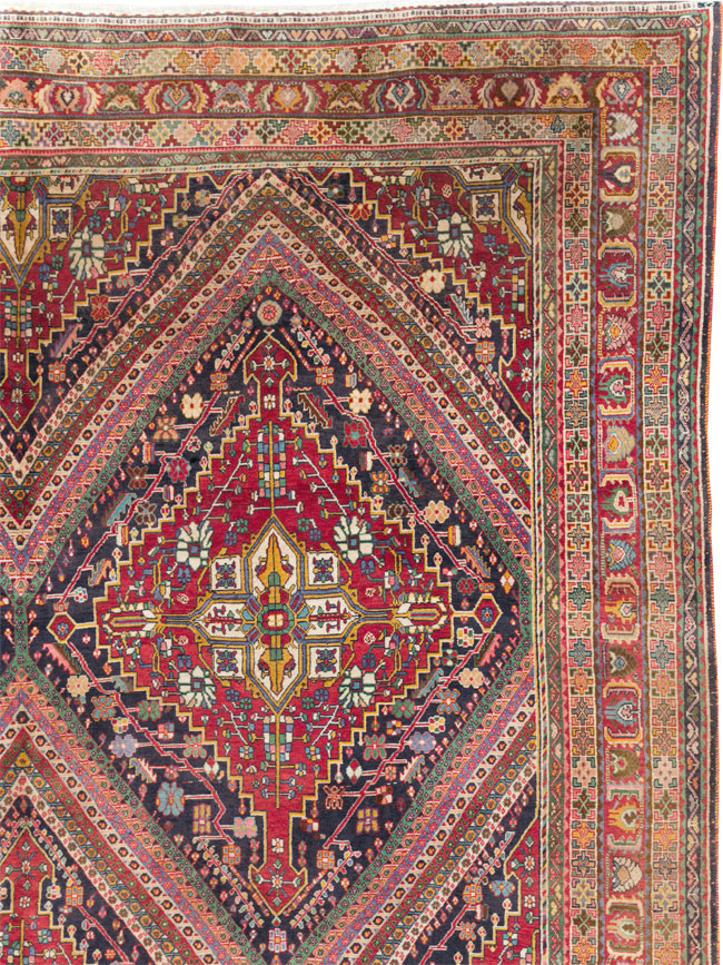 Large Vintage Persian Afshar Carpet, No.29390 - Staging