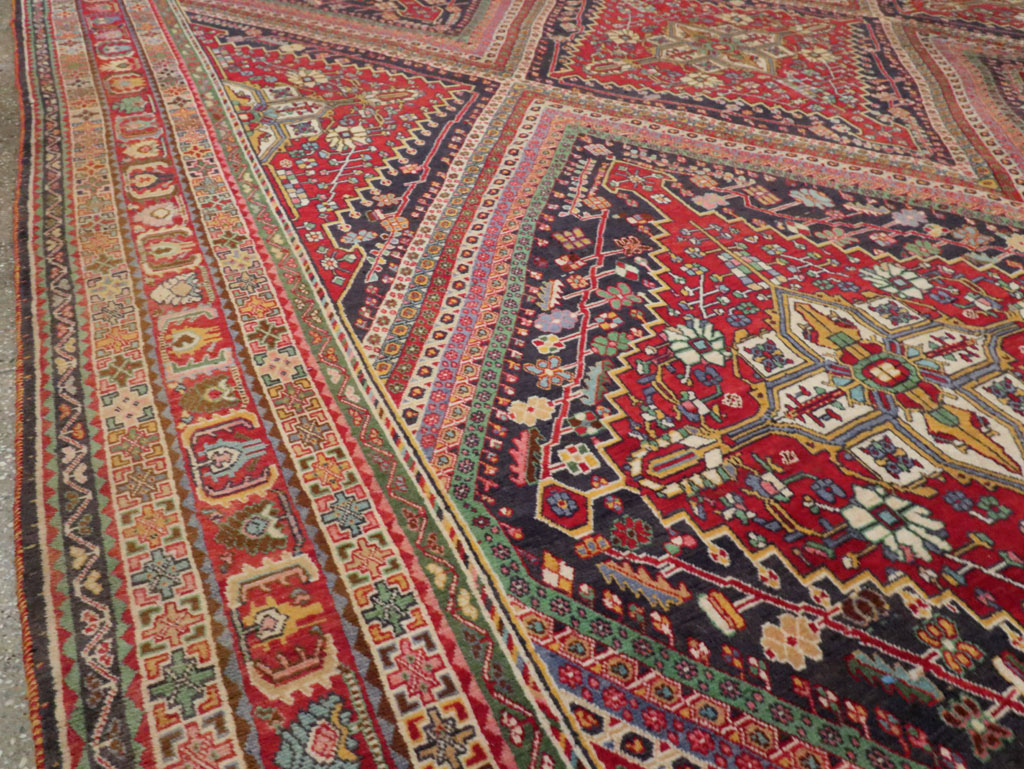 Large Vintage Persian Afshar Carpet, No.29390 - Staging