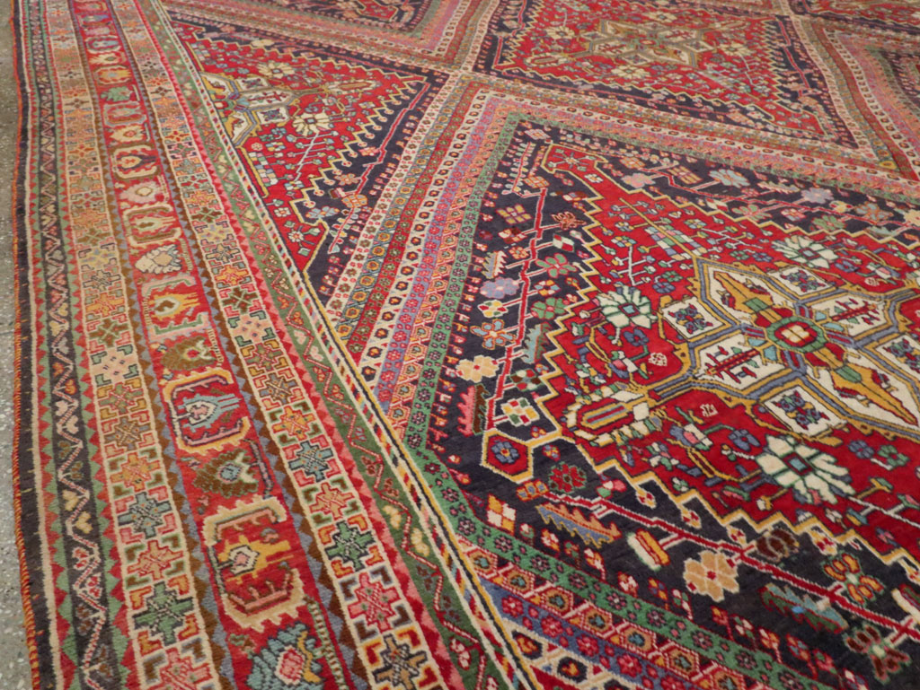 Large Antique Persian Afshar Carpet, No.29390 - Staging