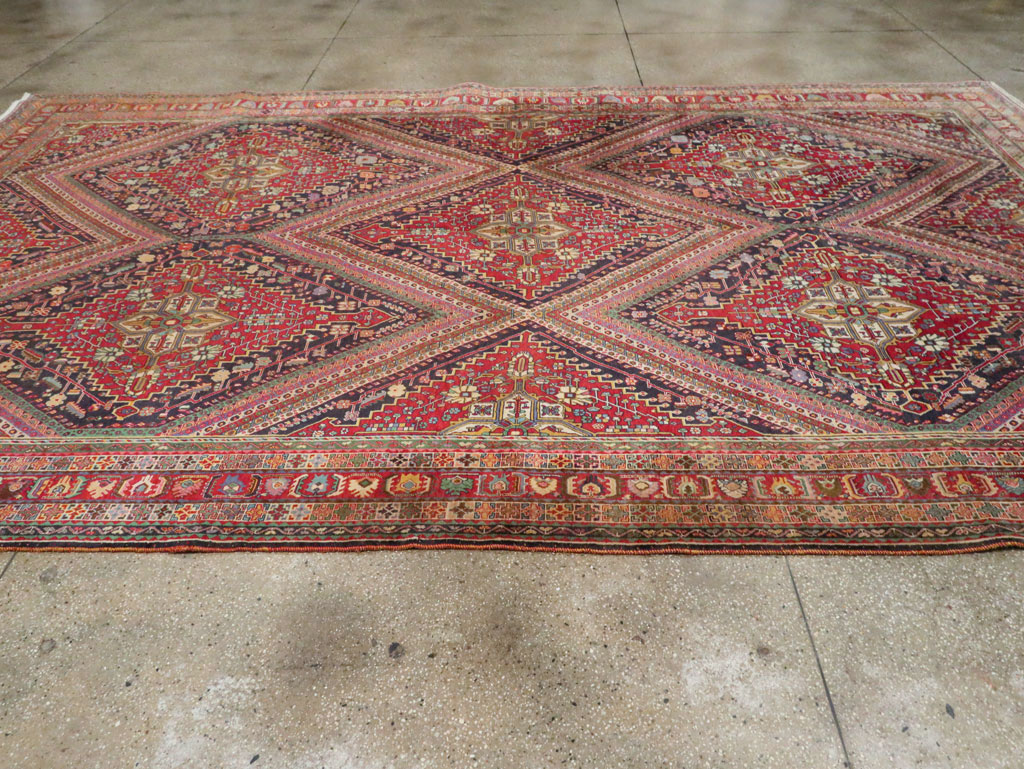 Large Vintage Persian Afshar Carpet, No.29390 - Staging