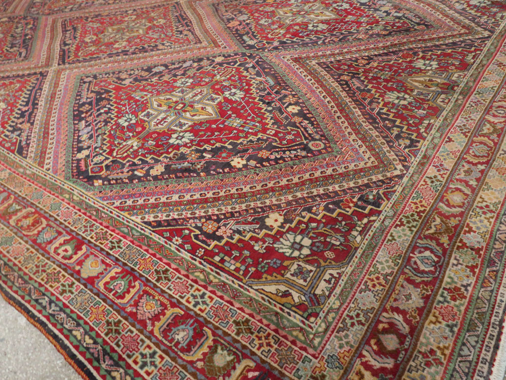 Large Vintage Persian Afshar Carpet, No.29390 - Staging