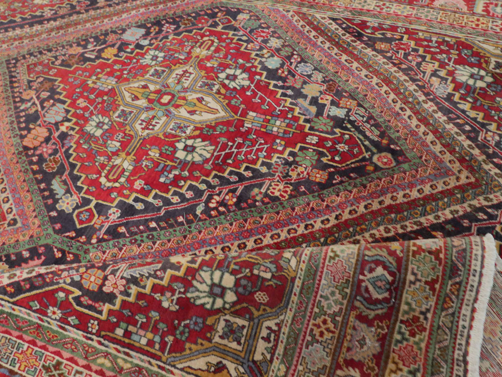 Large Vintage Persian Afshar Carpet, No.29390 - Staging