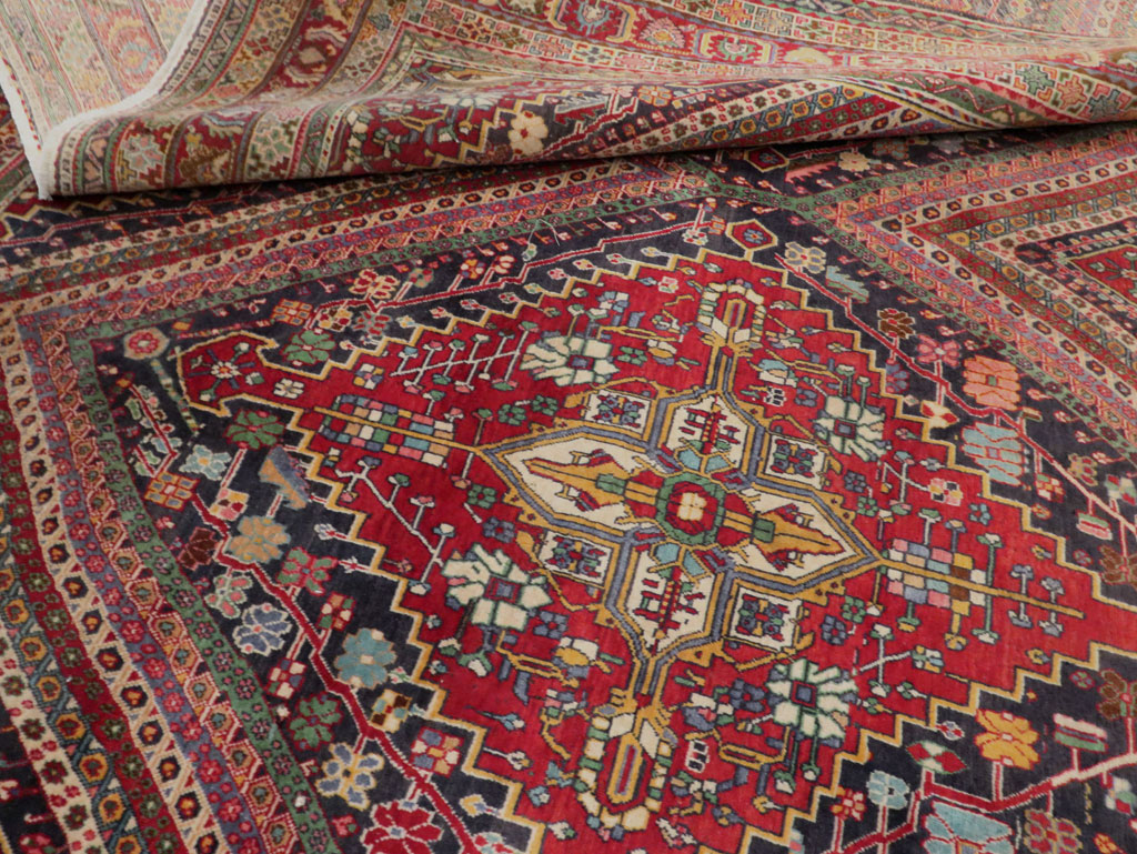 Large Vintage Persian Afshar Carpet, No.29390 - Staging