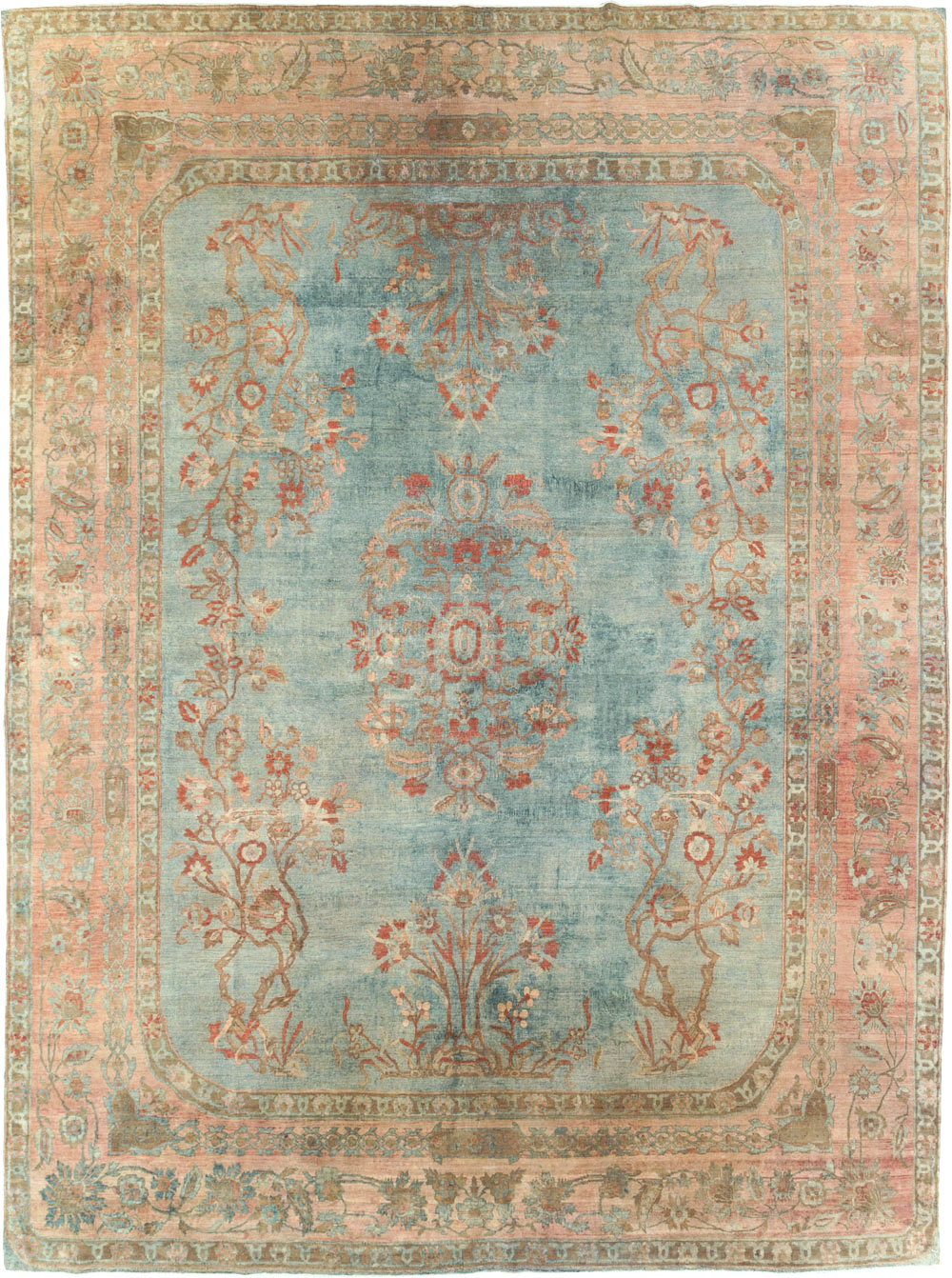 Antique Persian Sarouk Room Size Carpet, No.29396 - Staging
