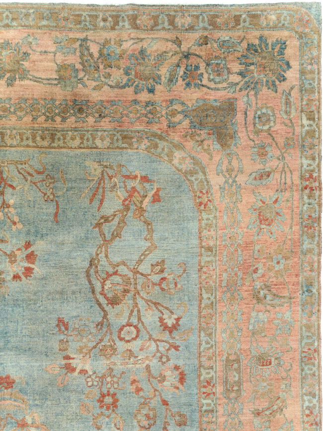 Antique Persian Sarouk Room Size Carpet, No.29396 - Staging