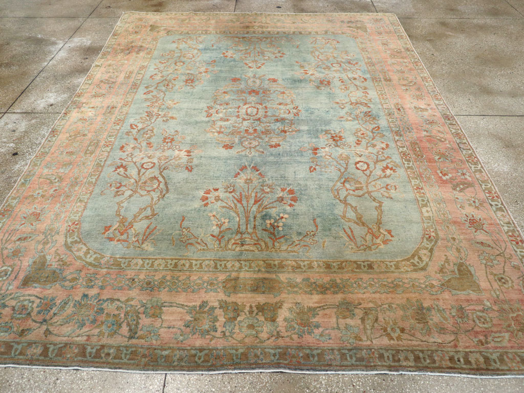 Antique Persian Sarouk Room Size Carpet, No.29396 - Staging