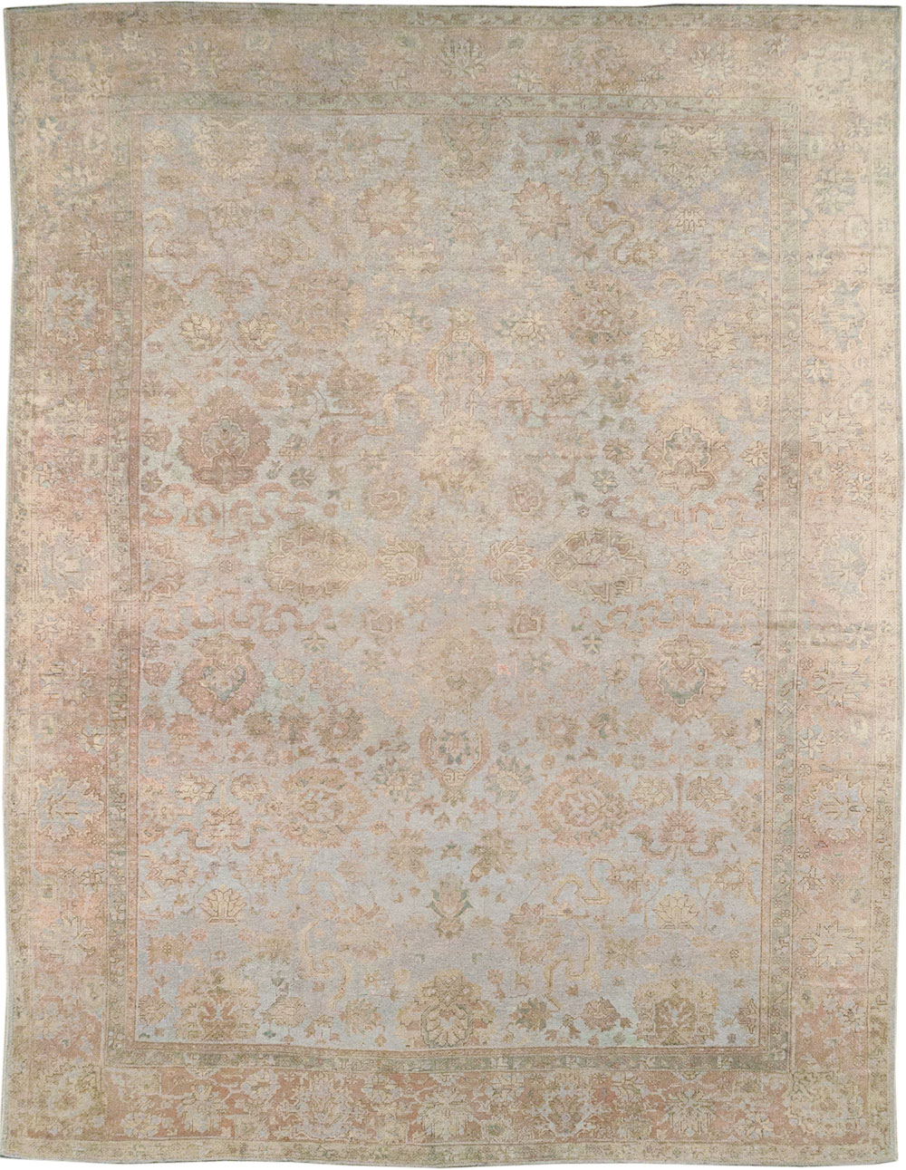 Antique Turkish Oushak Large Carpet, No.29404 - Staging