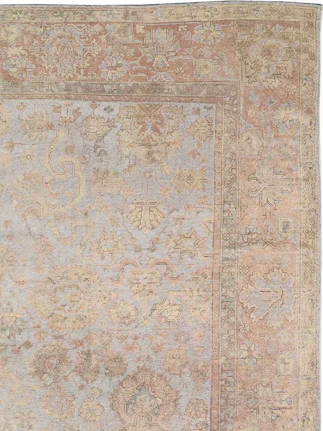 Antique Turkish Oushak Large Carpet, No.29404 - Staging