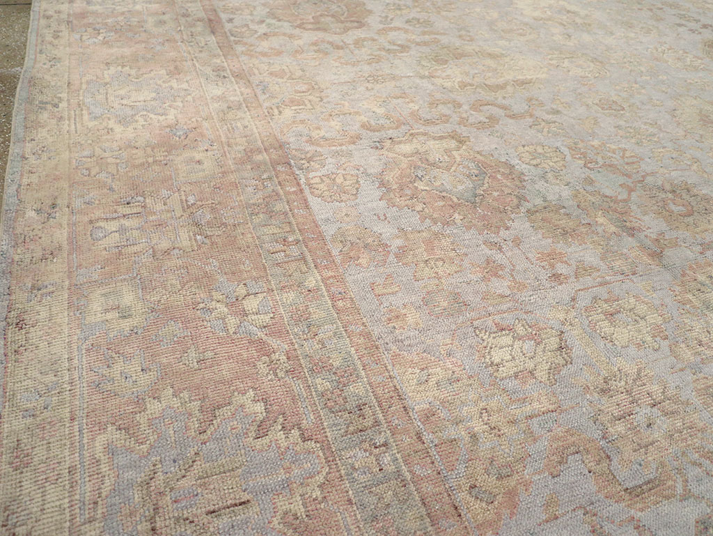 Antique Turkish Oushak Large Carpet, No.29404 - Staging