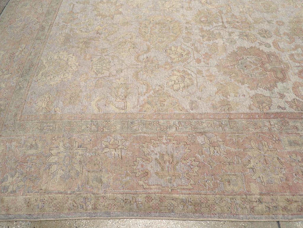 Antique Turkish Oushak Large Carpet, No.29404 - Staging