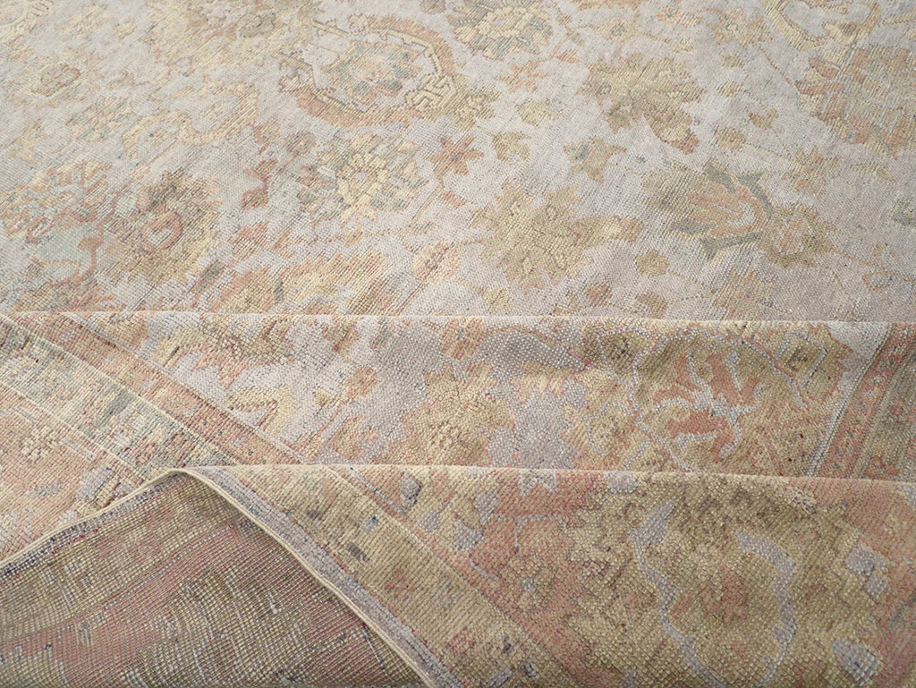 Antique Turkish Oushak Large Carpet, No.29404 - Staging