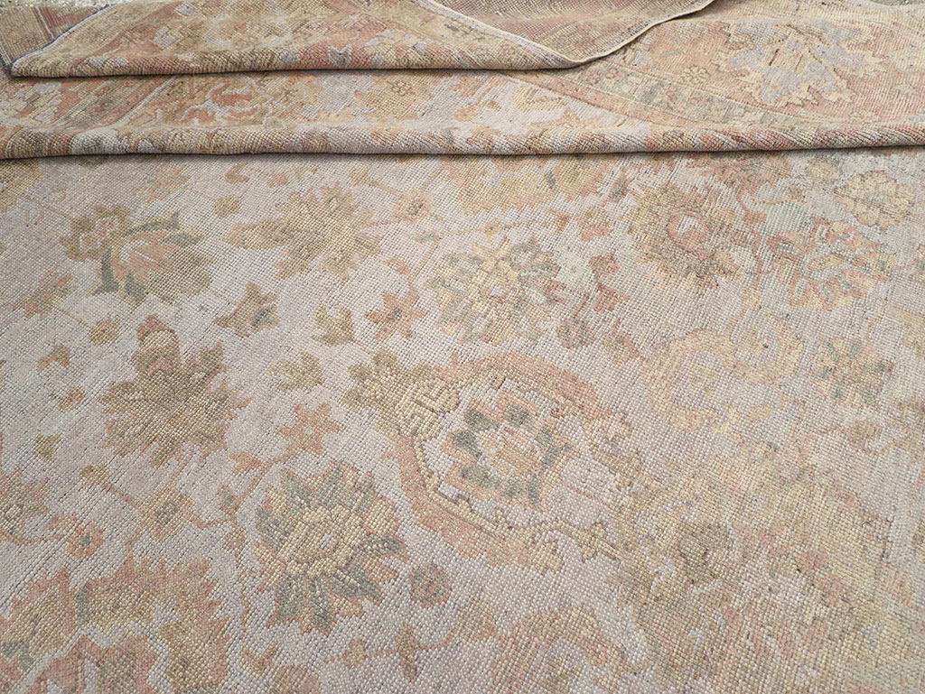 Antique Turkish Oushak Large Carpet, No.29404 - Staging