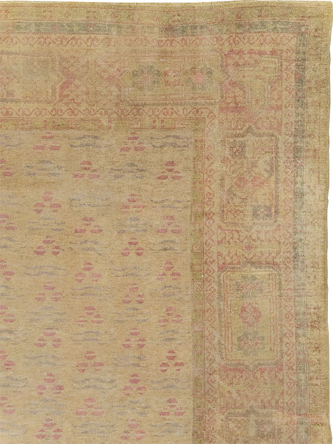 Antique Turkish Oushak Square Room Size Carpet, No.29405 - Staging