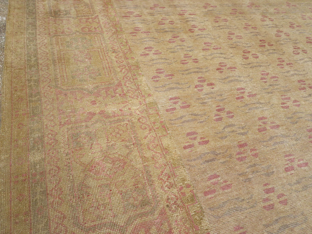Antique Turkish Oushak Square Room Size Carpet, No.29405 - Staging