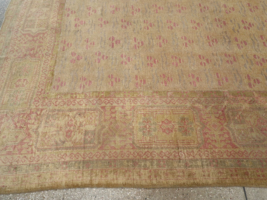 Antique Turkish Oushak Square Room Size Carpet, No.29405 - Staging