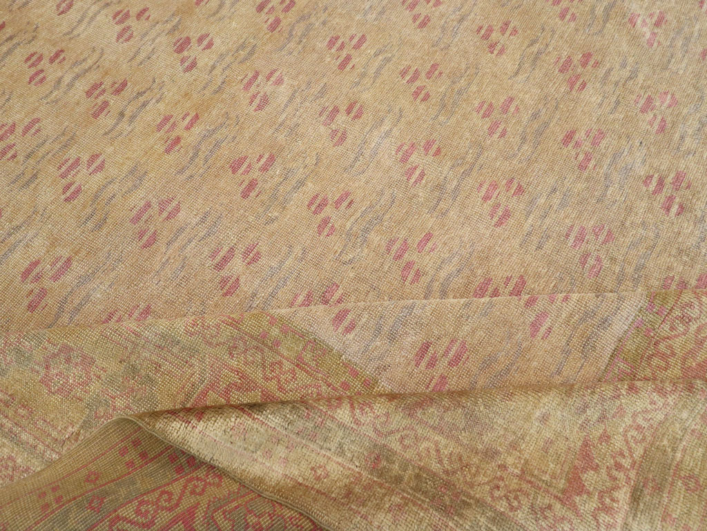 Antique Turkish Oushak Square Room Size Carpet, No.29405 - Staging