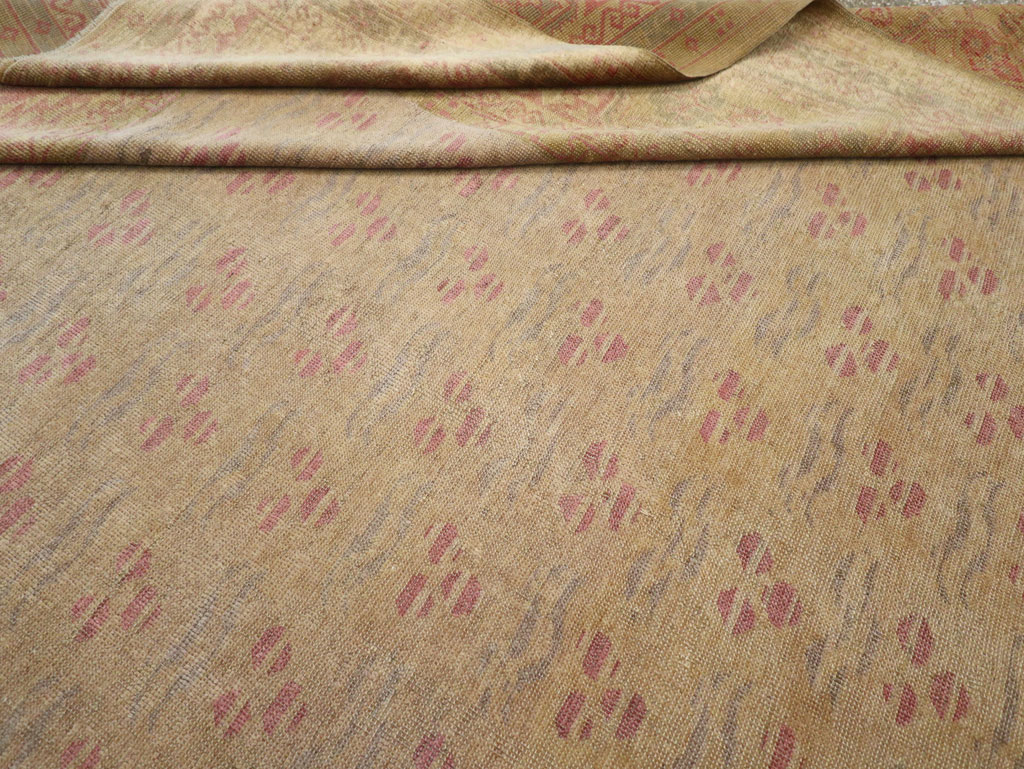 Antique Turkish Oushak Square Room Size Carpet, No.29405 - Staging