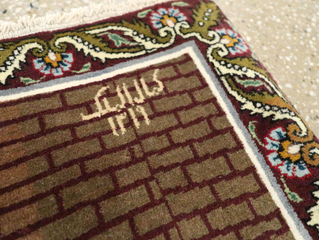 Vintage Persian Tabriz Pictorial Rug, No.29408 - Staging