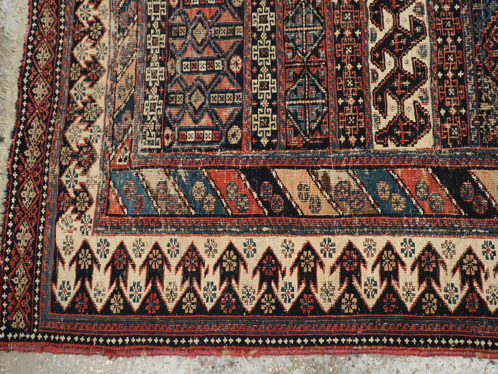 Antique Central Asian Soumak Accent Rug, No.29409 - Staging