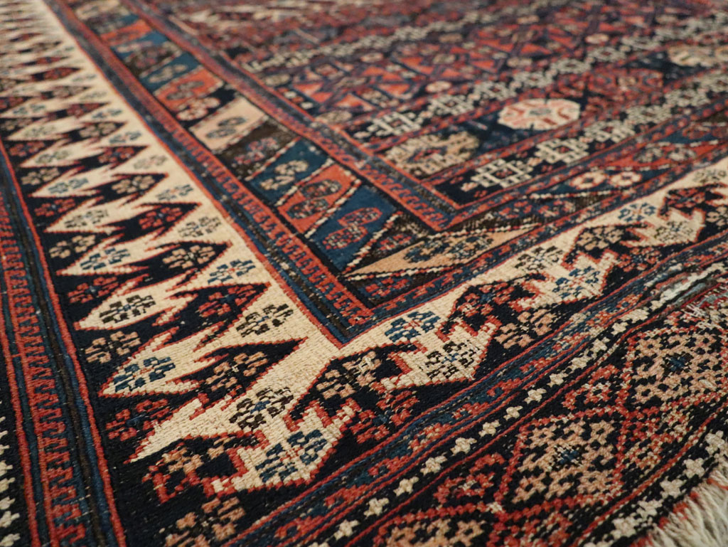 Antique Central Asian Soumak Accent Rug, No.29409 - Staging