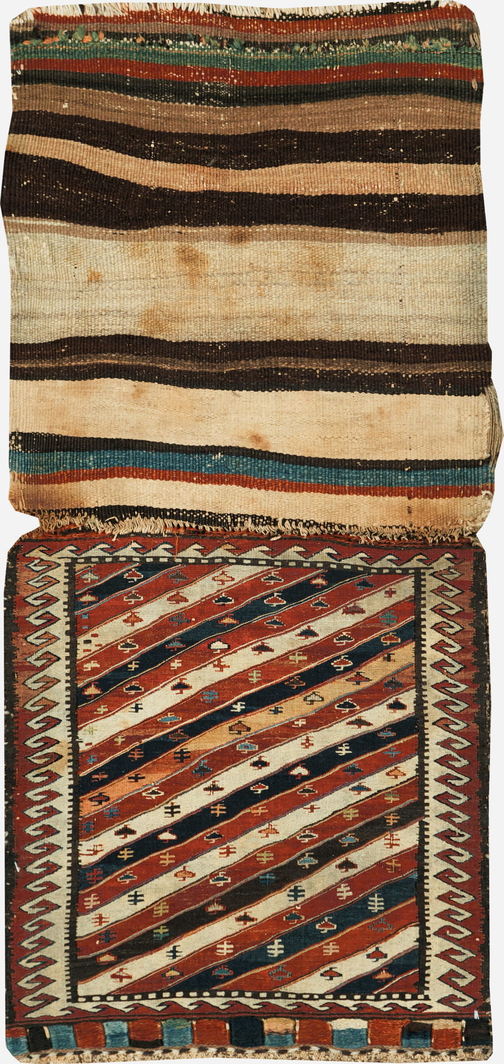 Antique Central Asian Shahsavan Soumak Bag, No.29411 - Staging