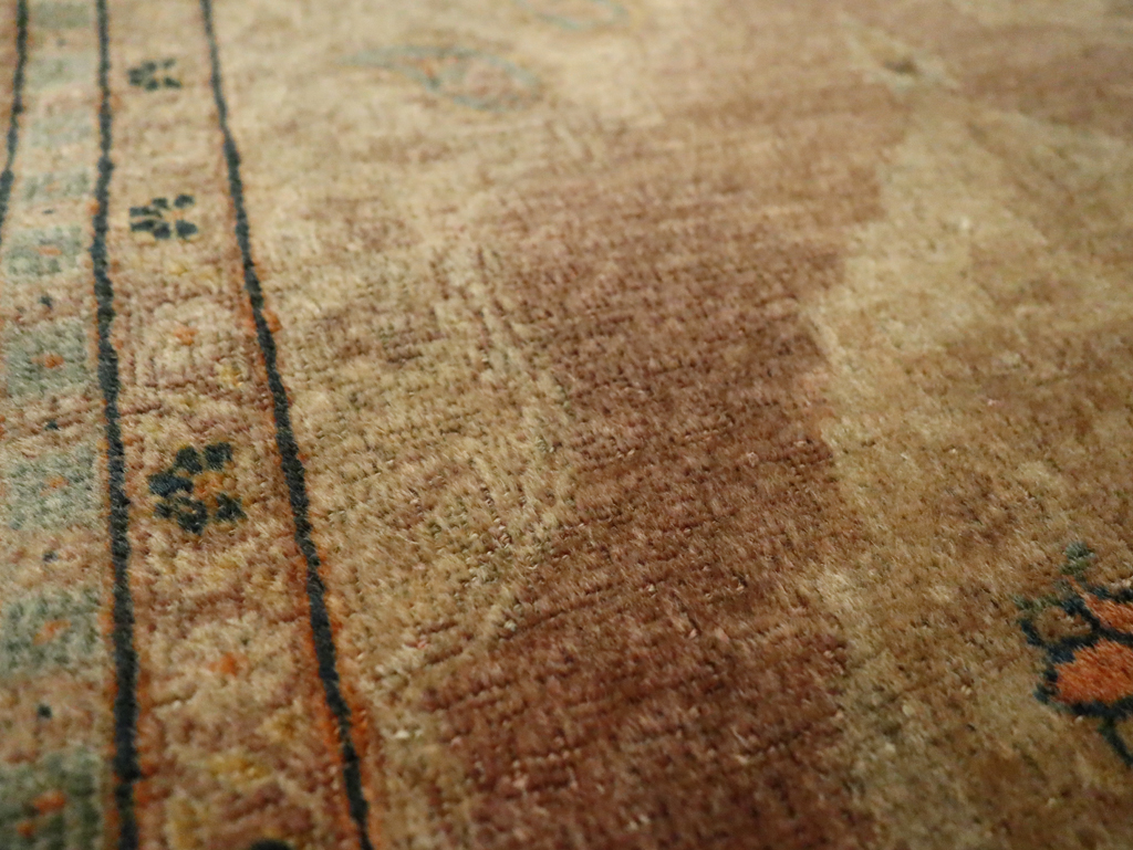 Antique Persian Tabriz Throw Rug, No.29414 - Staging