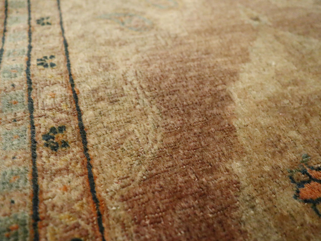 Antique Persian Tabriz Throw Rug, No.29414 - Staging