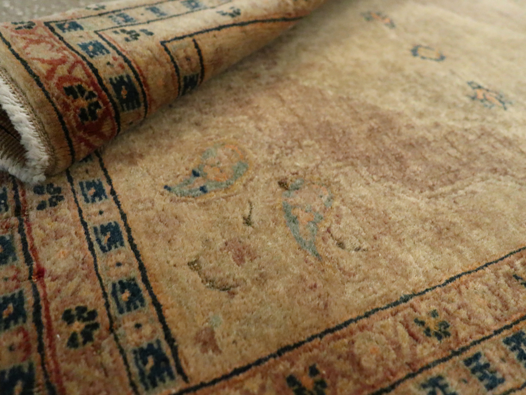 Antique Persian Tabriz Throw Rug, No.29414 - Staging