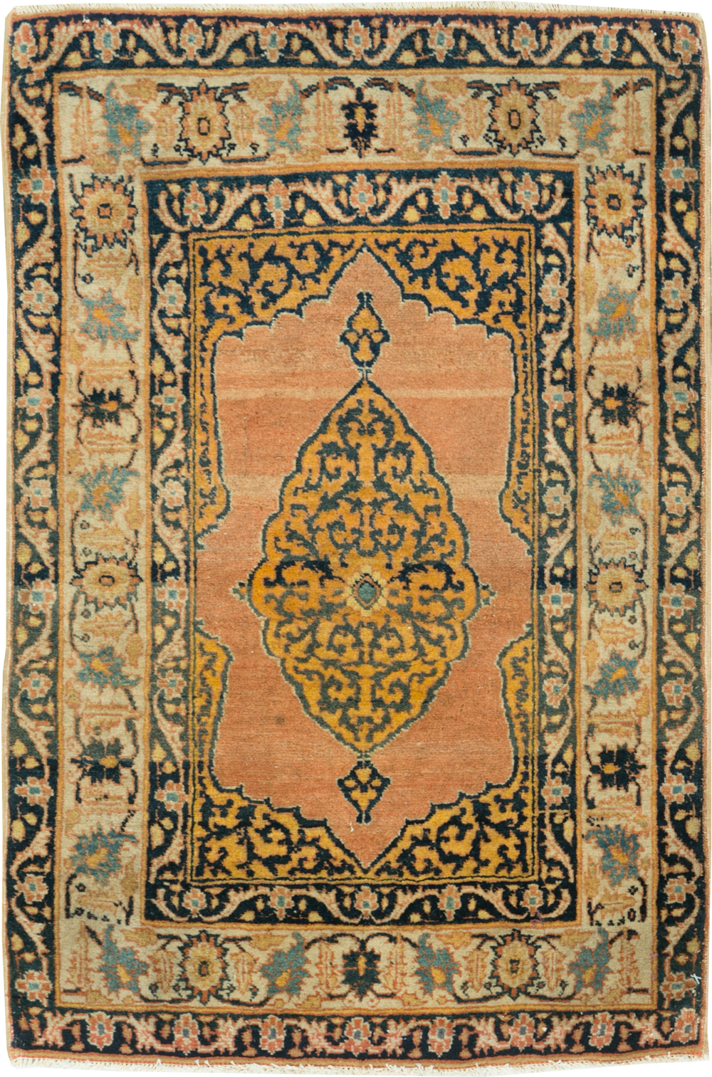 Antique Persian Tabriz Haji Jalili Throw Rug, No.29415 - Staging