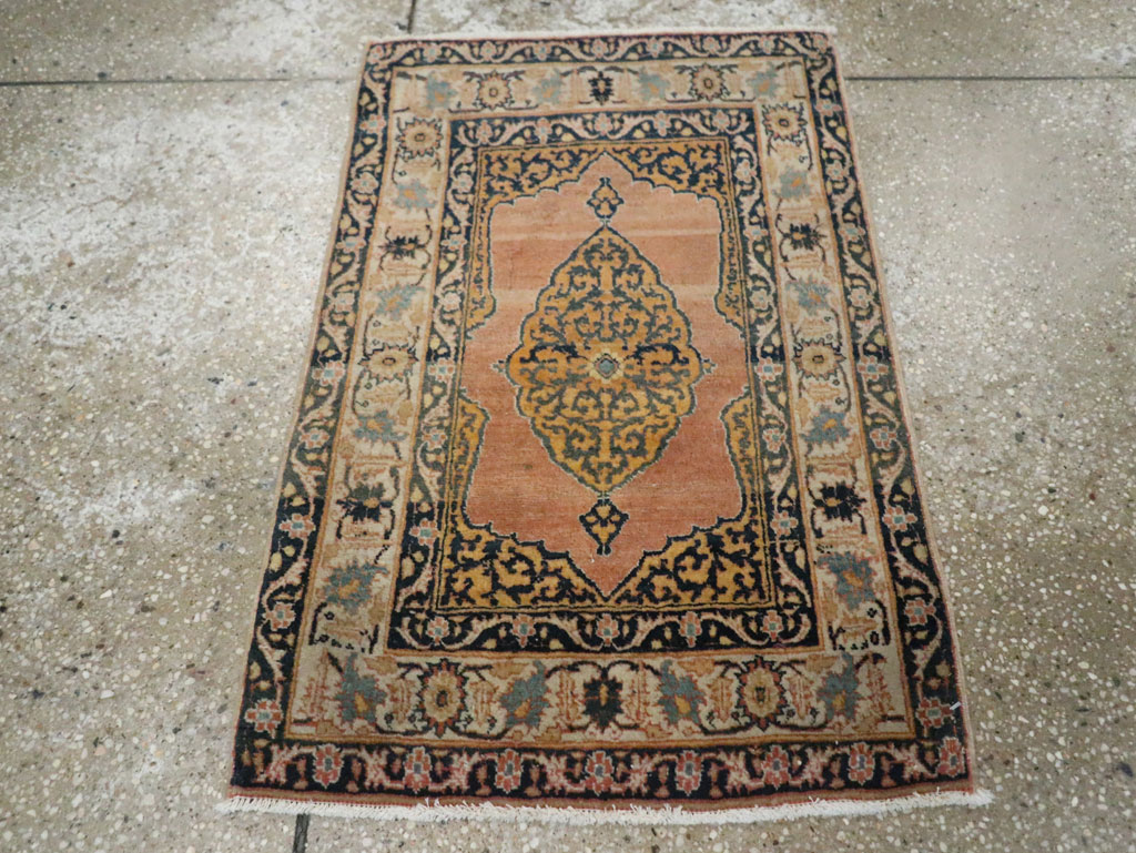Antique Persian Tabriz Haji Jalili Throw Rug, No.29415 - Staging