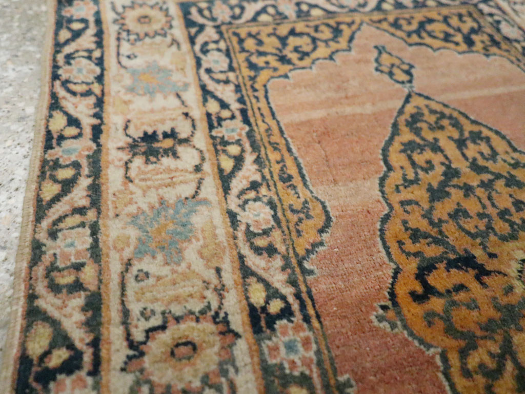 Antique Persian Tabriz Haji Jalili Throw Rug, No.29415 - Staging