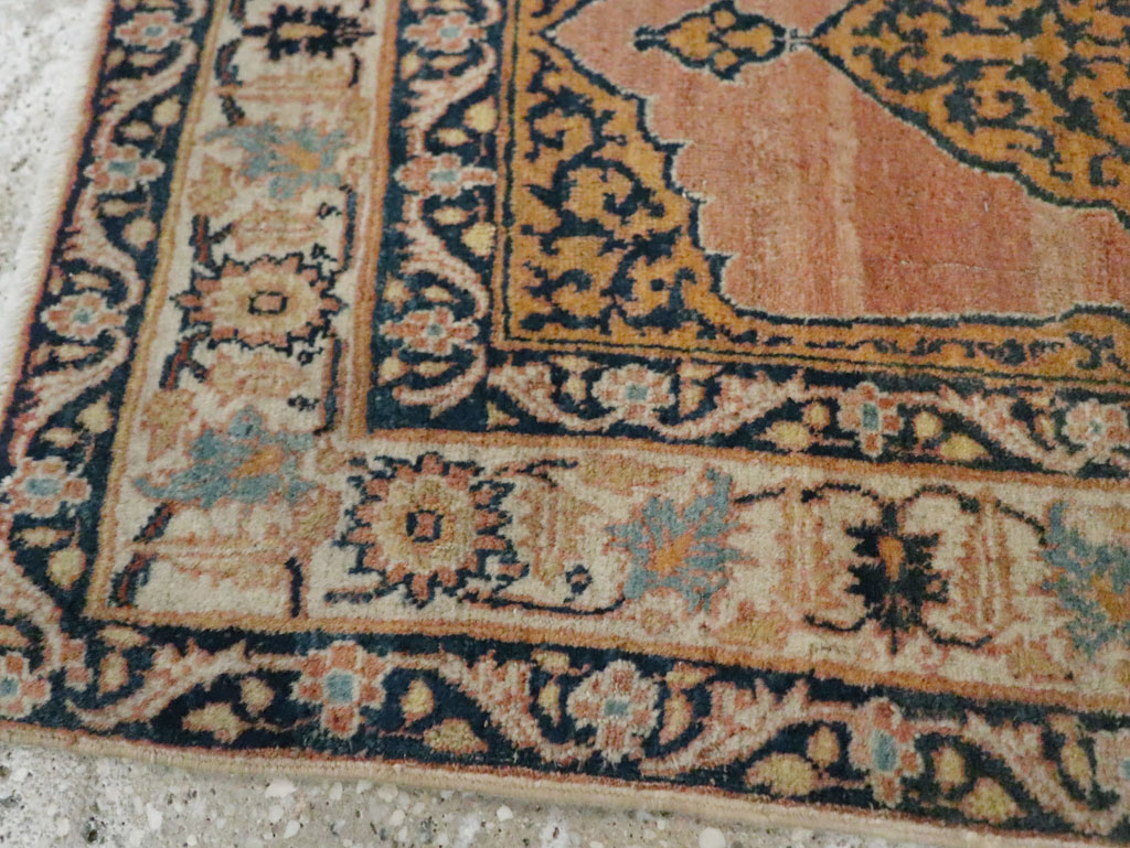 Antique Persian Tabriz Haji Jalili Throw Rug, No.29415 - Staging