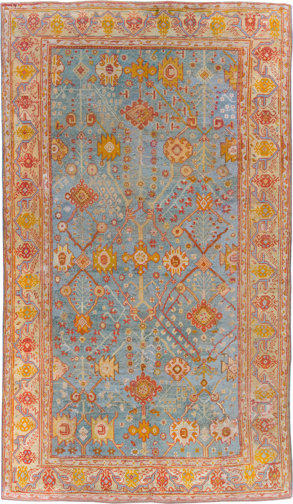 Antique Oushak Carpet, No.29422 - Staging