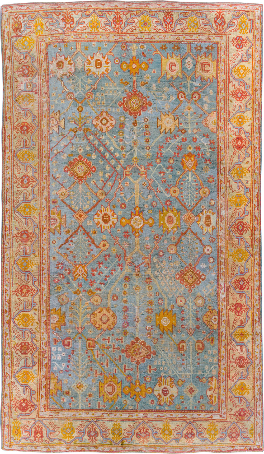 Antique Oushak Carpet, No.29422 - Staging