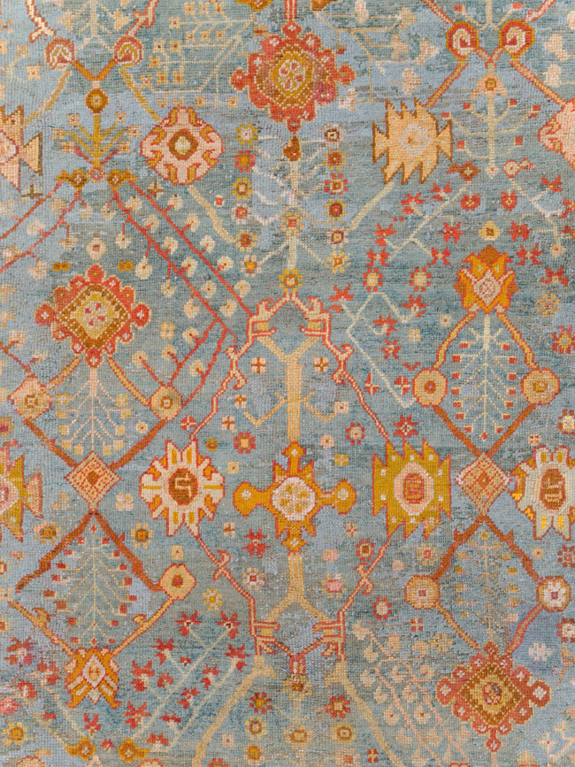 Antique Oushak Carpet, No.29422 - Staging