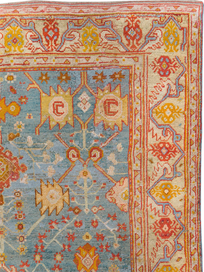 Antique Oushak Carpet, No.29422 - Staging