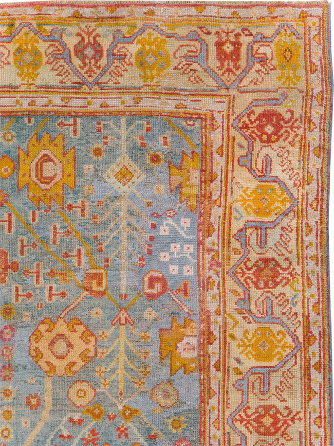 Antique Oushak Carpet, No.29422 - Staging