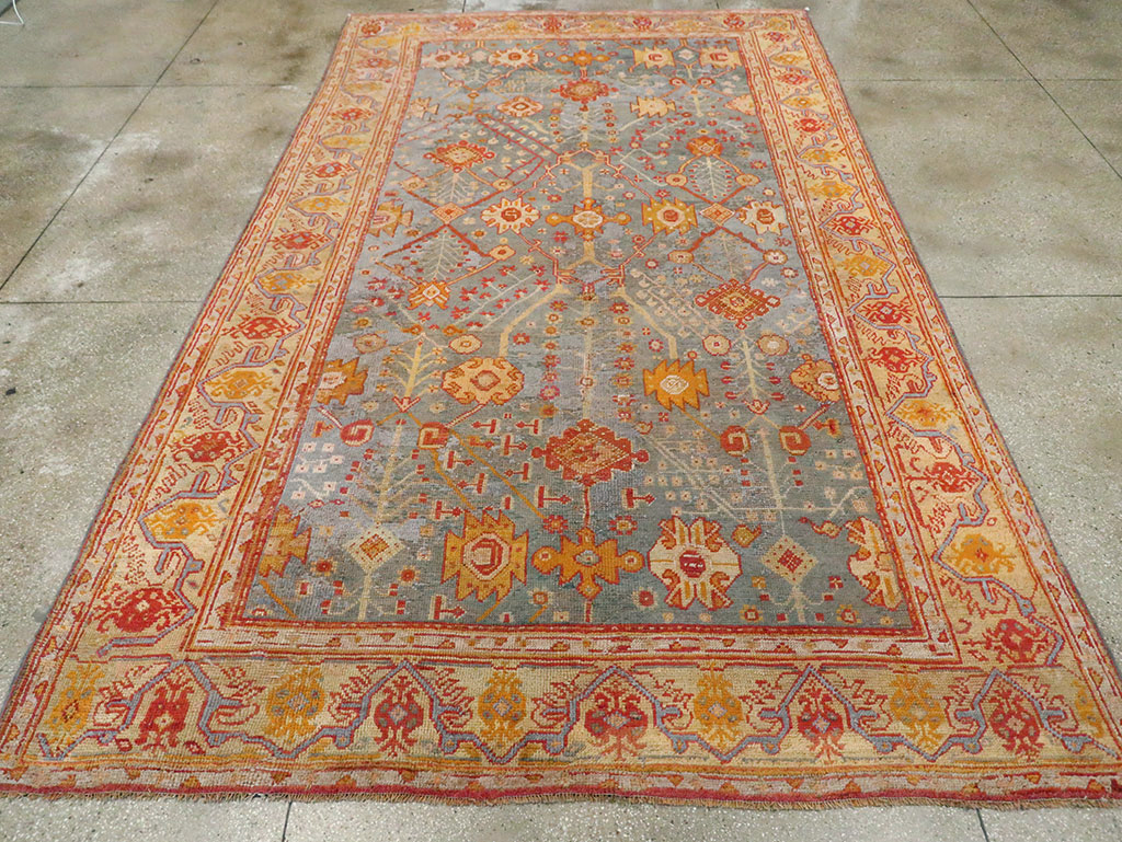 Antique Oushak Carpet, No.29422 - Staging