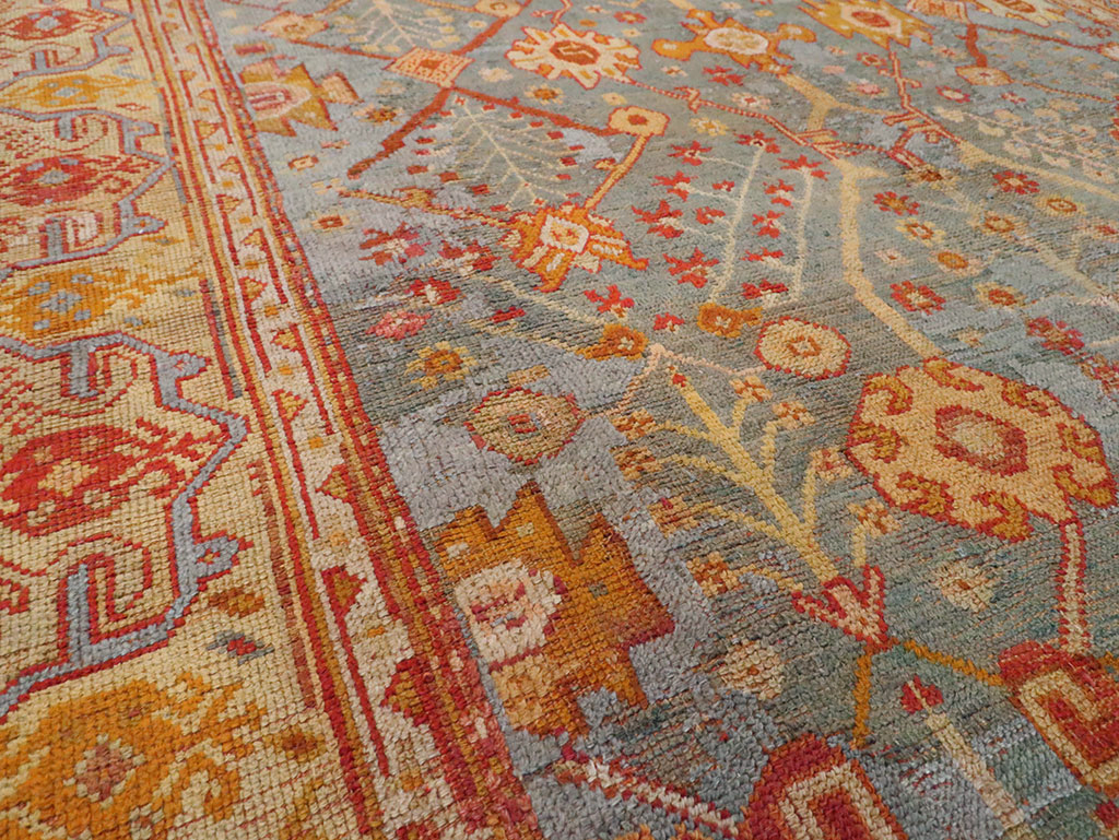 Antique Oushak Carpet, No.29422 - Staging
