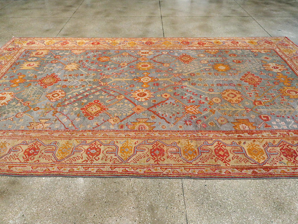 Antique Oushak Carpet, No.29422 - Staging