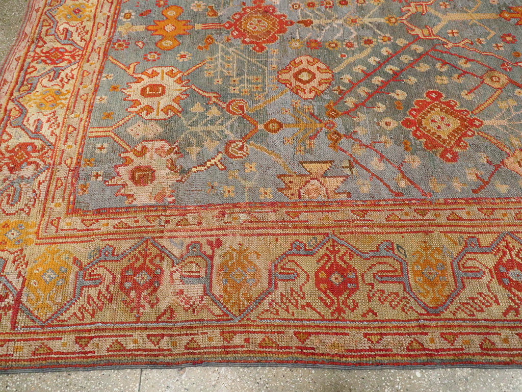 Antique Oushak Carpet, No.29422 - Staging