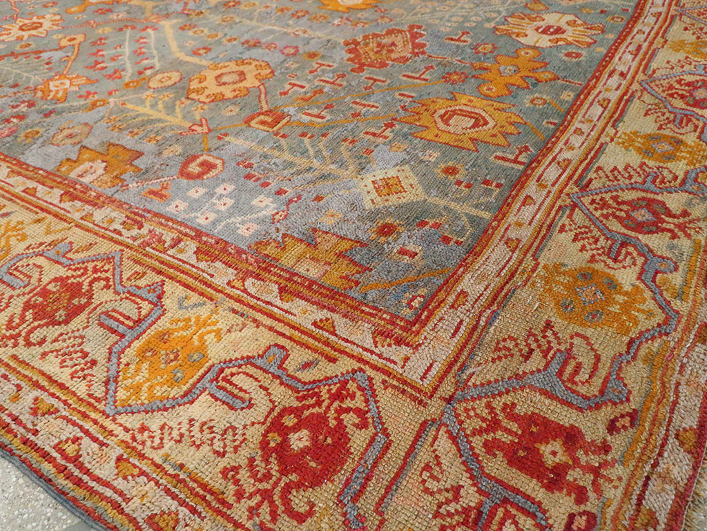 Antique Oushak Carpet, No.29422 - Staging