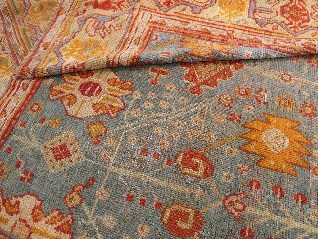 Antique Oushak Carpet, No.29422 - Staging