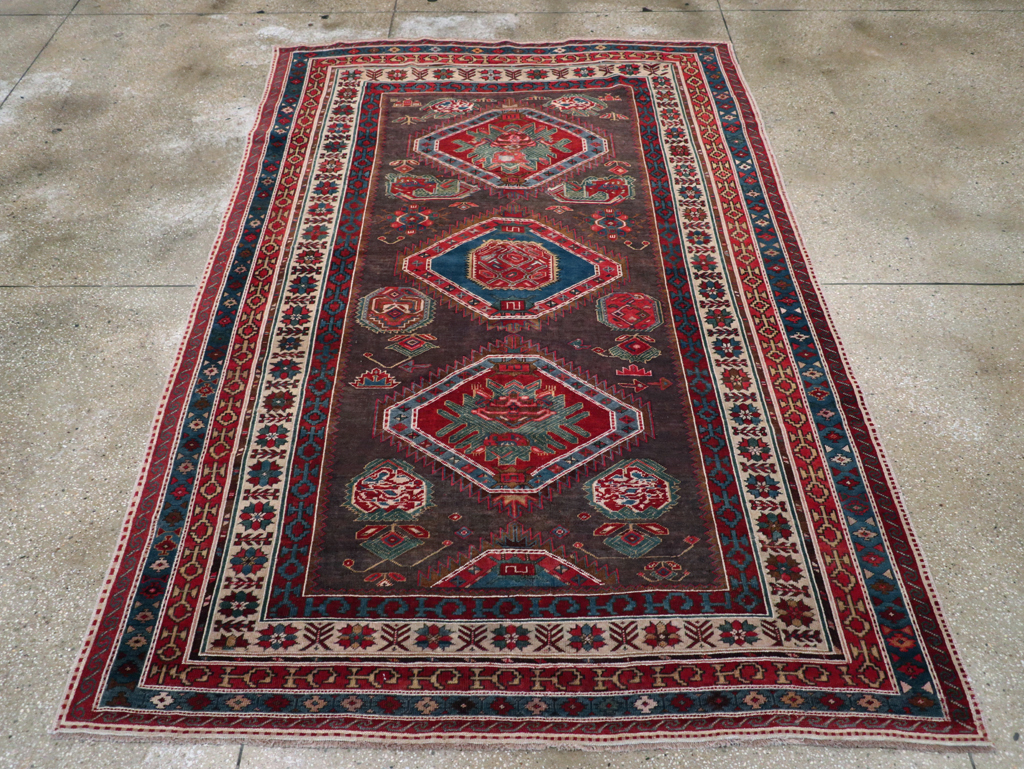 Antique Northwest Persian Tribal Accent Rug, No.29424 - Staging