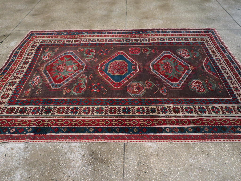 Antique Northwest Persian Tribal Accent Rug, No.29424 - Staging