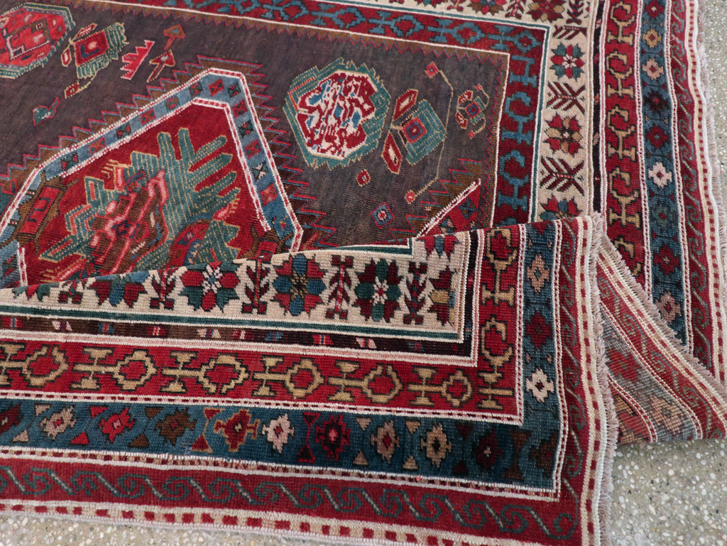 Antique Northwest Persian Tribal Accent Rug, No.29424 - Staging