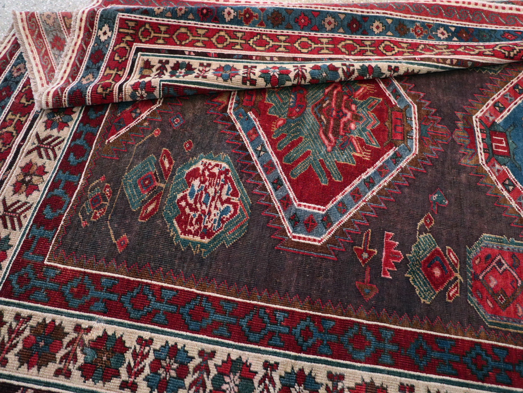 Antique Northwest Persian Tribal Accent Rug, No.29424 - Staging